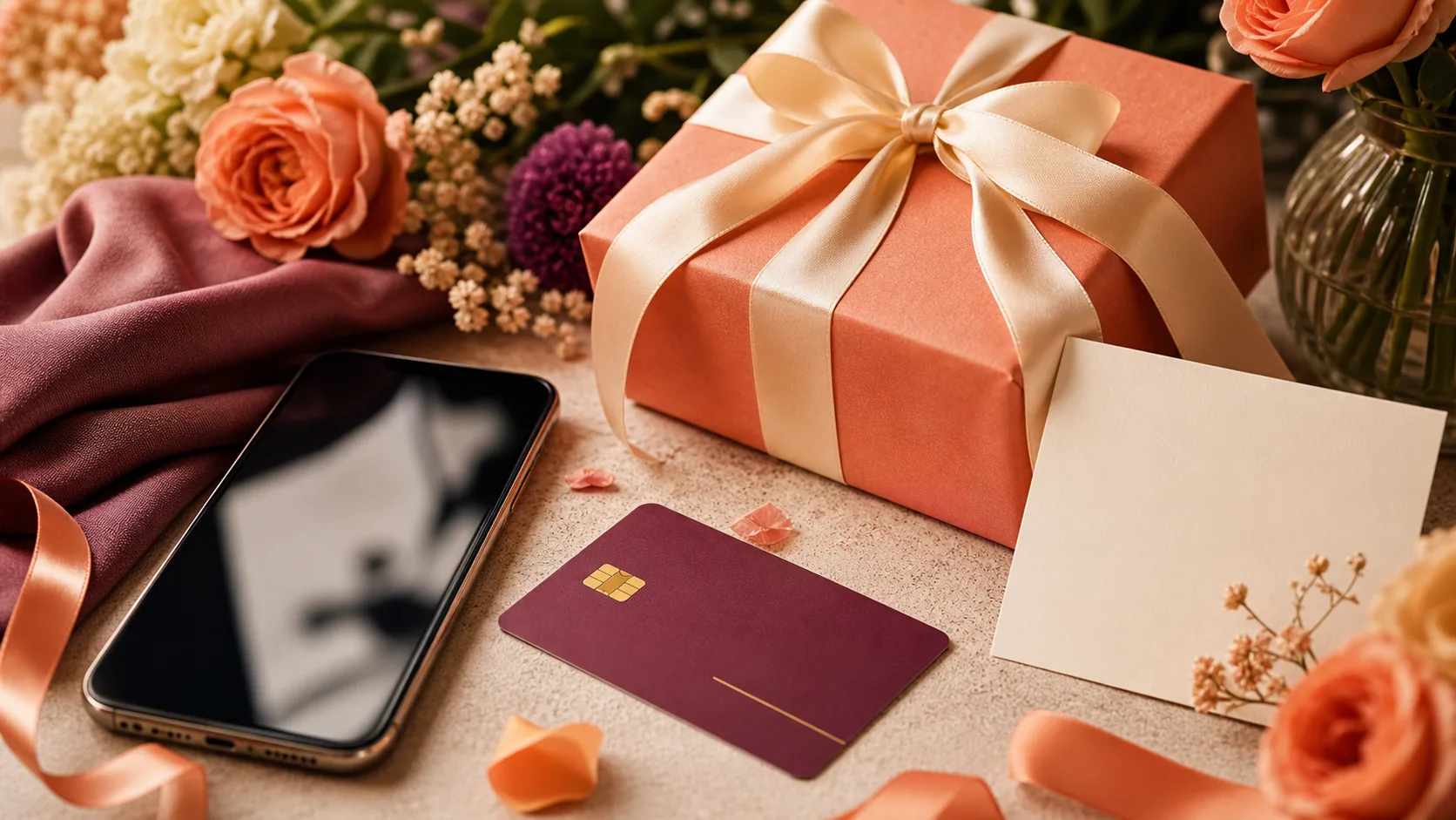 Des mains préparent un cadeau emballé pour une fête de famille